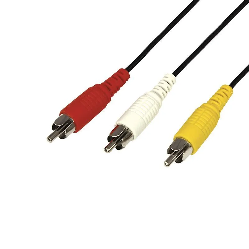 Шнур 3 RCA - 3 RCA, 10м, черный REXANT 17-0207