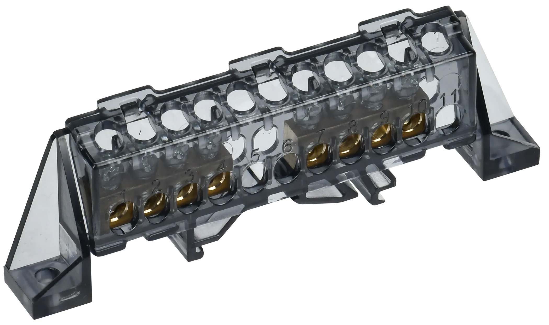 TEKFOR Шина N "ноль" в комбинированном DIN-изоляторе "Стойка" 6х9-(4+4)-Ч IEK TF-NN10-44-DP-K02