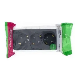 Розетка 3-м ОП Blanca 16А IP20 250В с заземл. защ. шторки с изолир. пластиной антрацит SE BLNRA011316 1210642