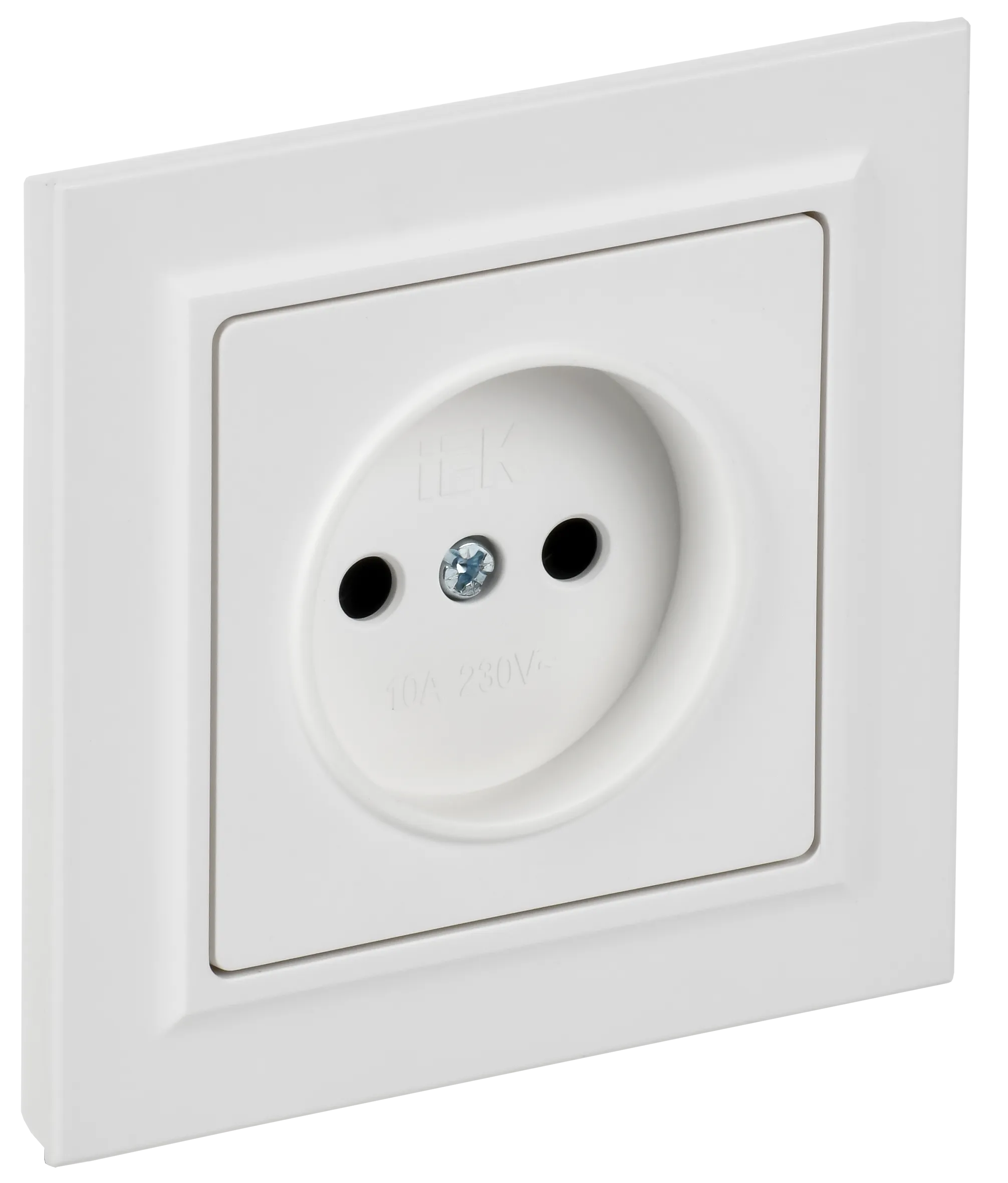 BRITE Розетка 1-местная без заземления без защитных шторок 10А в сборе РСР10-1-0-БрАБ арктический белый IEK