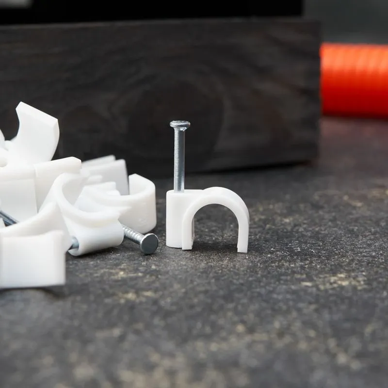 Крепеж кабеля круглый 10мм, белый (50 шт/уп) REXANT - Фото 2