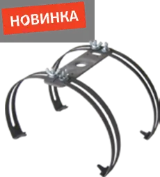 Держатель молниеприемника на круглый конек двойной - Фото 2