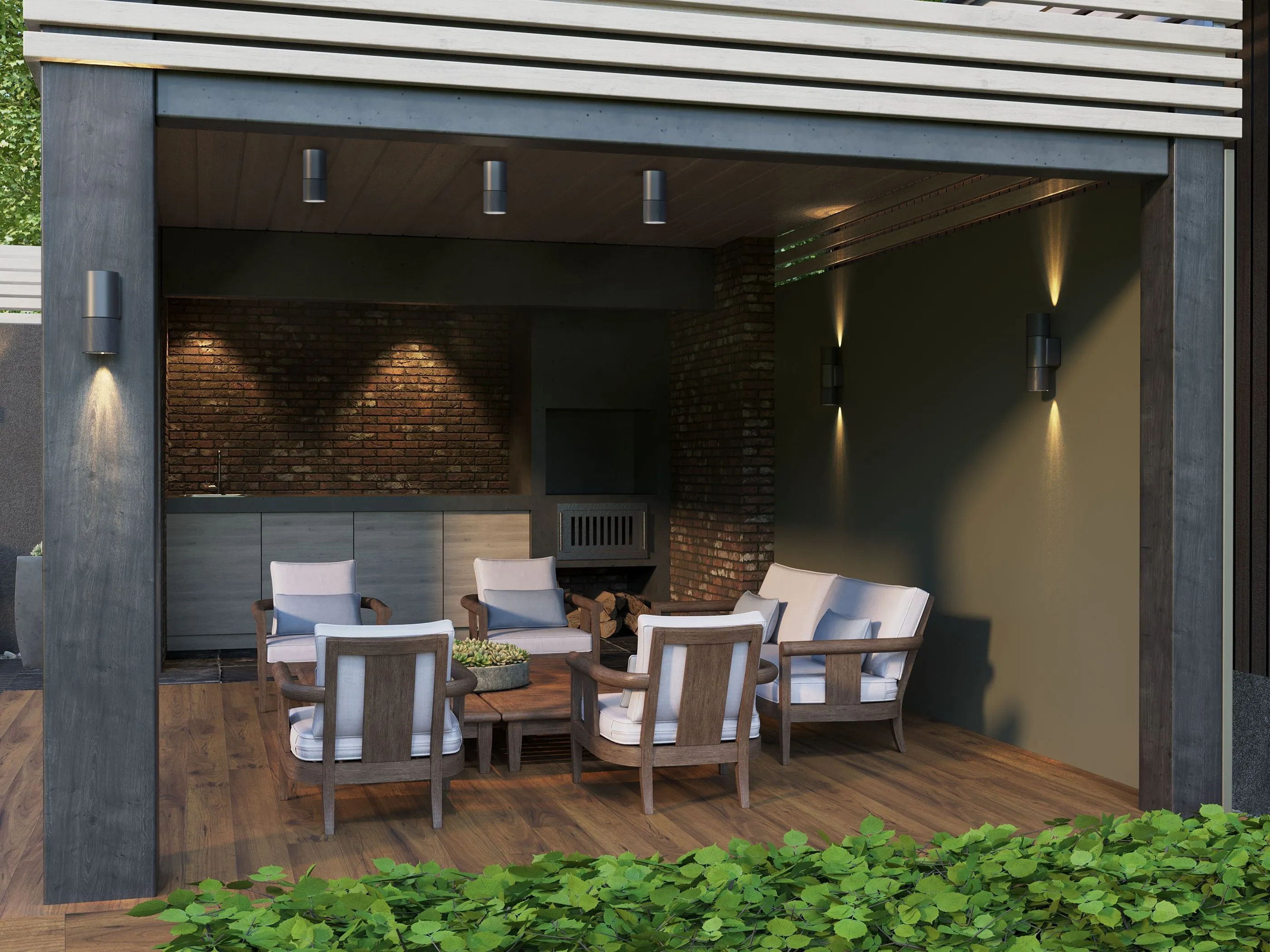 LIGHTING Светильник уличный 5110 потолочный под лампу GU10 IP65 серый IEK - Фото 3