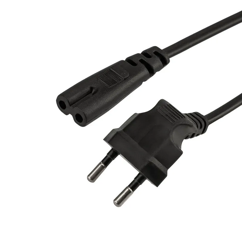 Шнур сетевой, вилка угловая  СЕЕ 7/16 - разъем IEC 320 C7, кабель 2x0,5 мм², длина 1,5 метра (PE пакет) REXANT