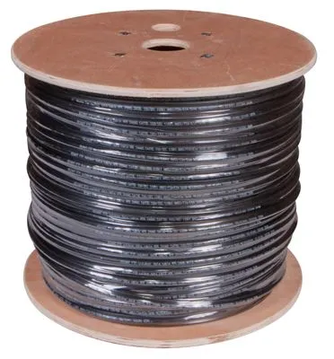 Кабель витая пара F/UTP, CAT 5e, PE, 4PR, 24AWG, OUTDOOR, SOLID, черный, с тросом, 305м, REXANT - Фото 2