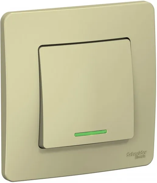 Выключатель 1-кл. СП Blanca 10А IP20 (сх. 1) 250В с подсветкой беж. SE BLNVS010117 - Фото 3