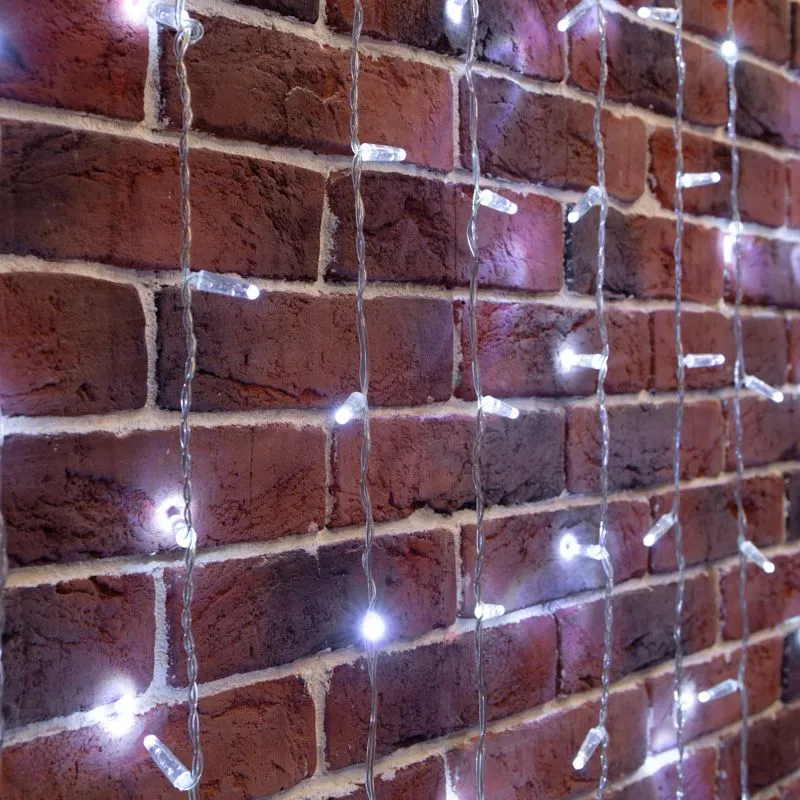 Гирлянда светодиодная Занавес 2х6м 768 LED БЕЛЫЙ прозрачный ПВХ IP65 постоянное свечение 230В нужен блок 303-500-1 NEON-NIGHT - Фото 2