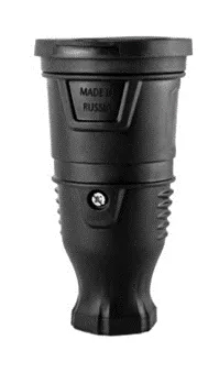 Розетка переносная с крышкой влагозащищенная 2P+PE 230V 16А IP54, каучук, черная - Фото 4