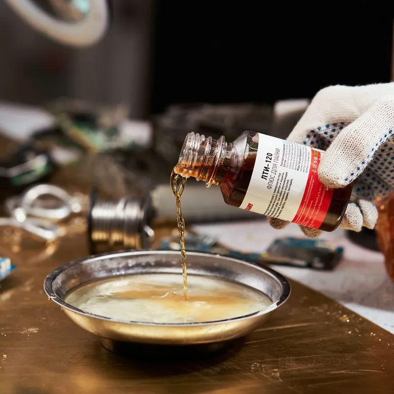 Флюс для пайки, ЛТИ-120, 100мл, флакон REXANT - Фото 4