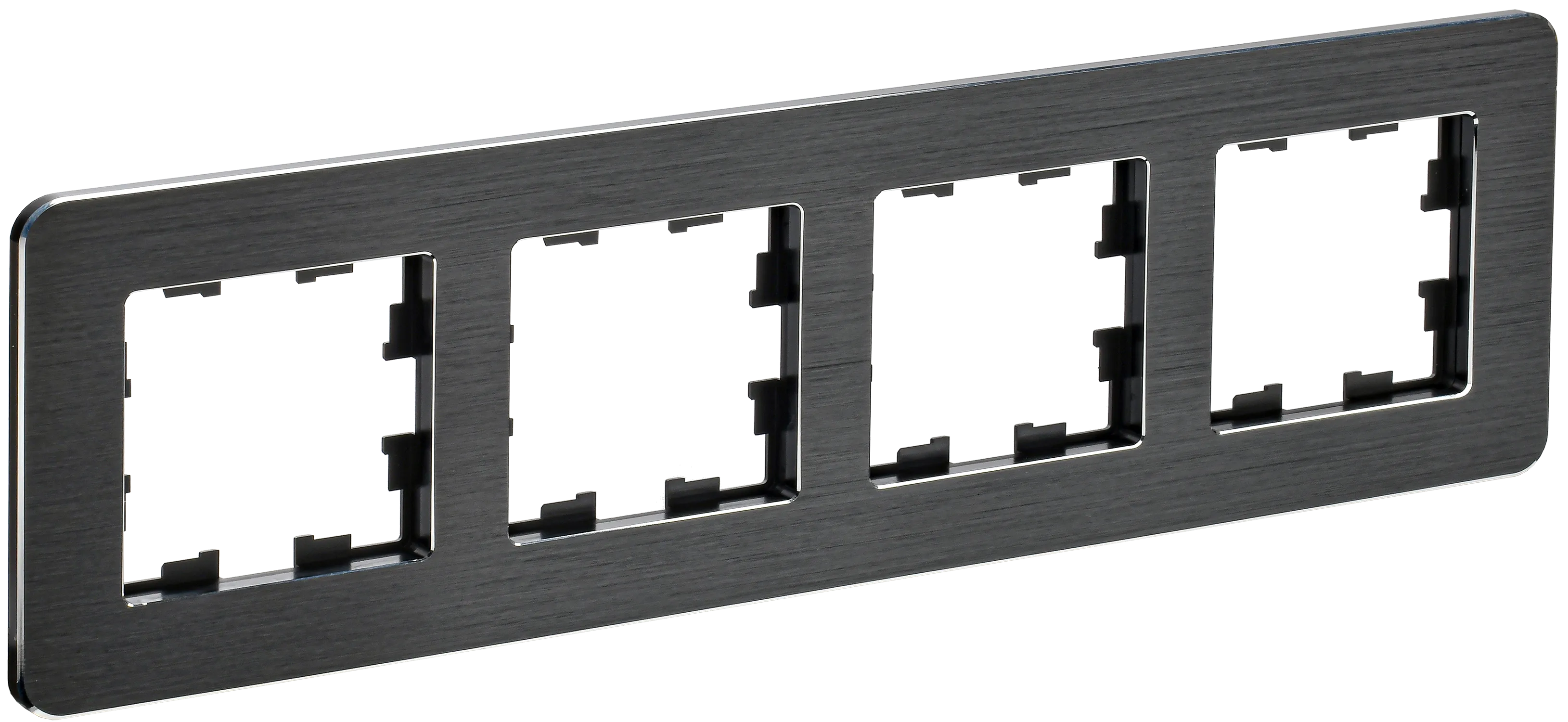 BRITE Рамка 4-местная РУ-4-1-Бр металл черный RE AL IEK