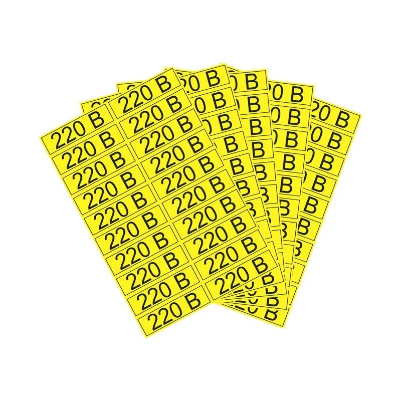 Наклейка знак электробезопасности «220 В» 15х50мм (20 шт. на листе) REXANT 56-0007-1