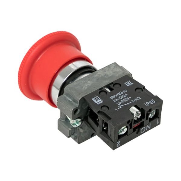 Кнопка BS542 поворотная красная грибок NC IP65 EKF - Фото 4
