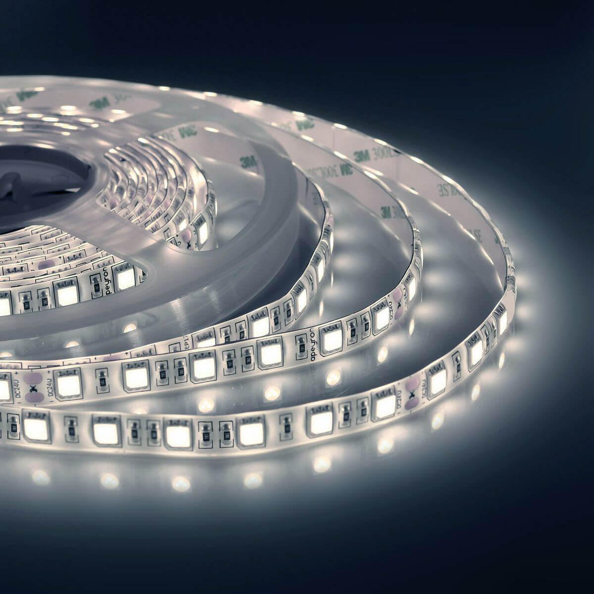 Лента светодиодная ПРО smd5050 60д/м 24В 6500К IP65 5м Apeyron
