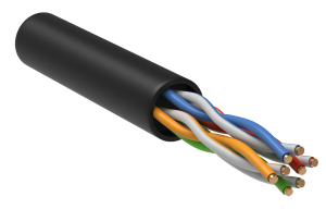 Кабель витая пара U/UTP кат.5e 4х2х24AWG PE черный,(РБ)