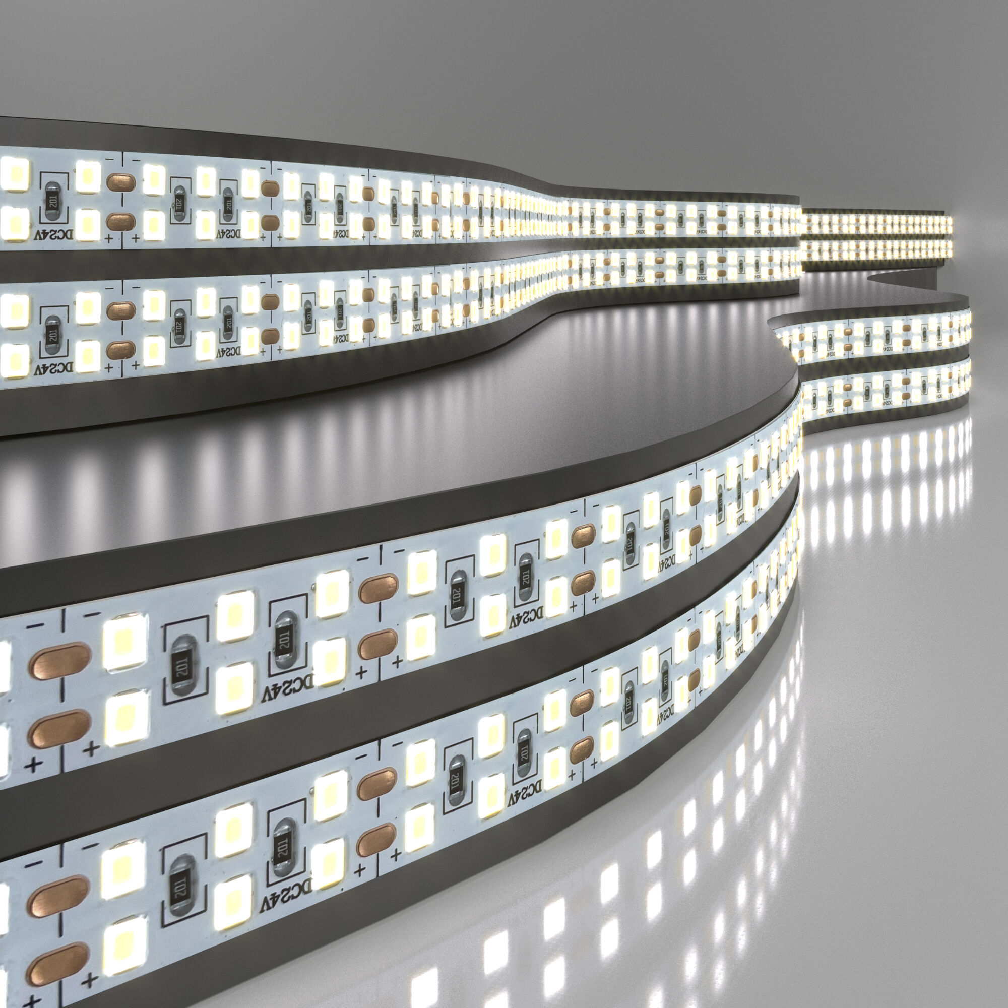 Лента светодиодная 240LED 18W IP20 двухрядная 6500К холодный белый 2835 24V 240Led 18W IP20 Elektros