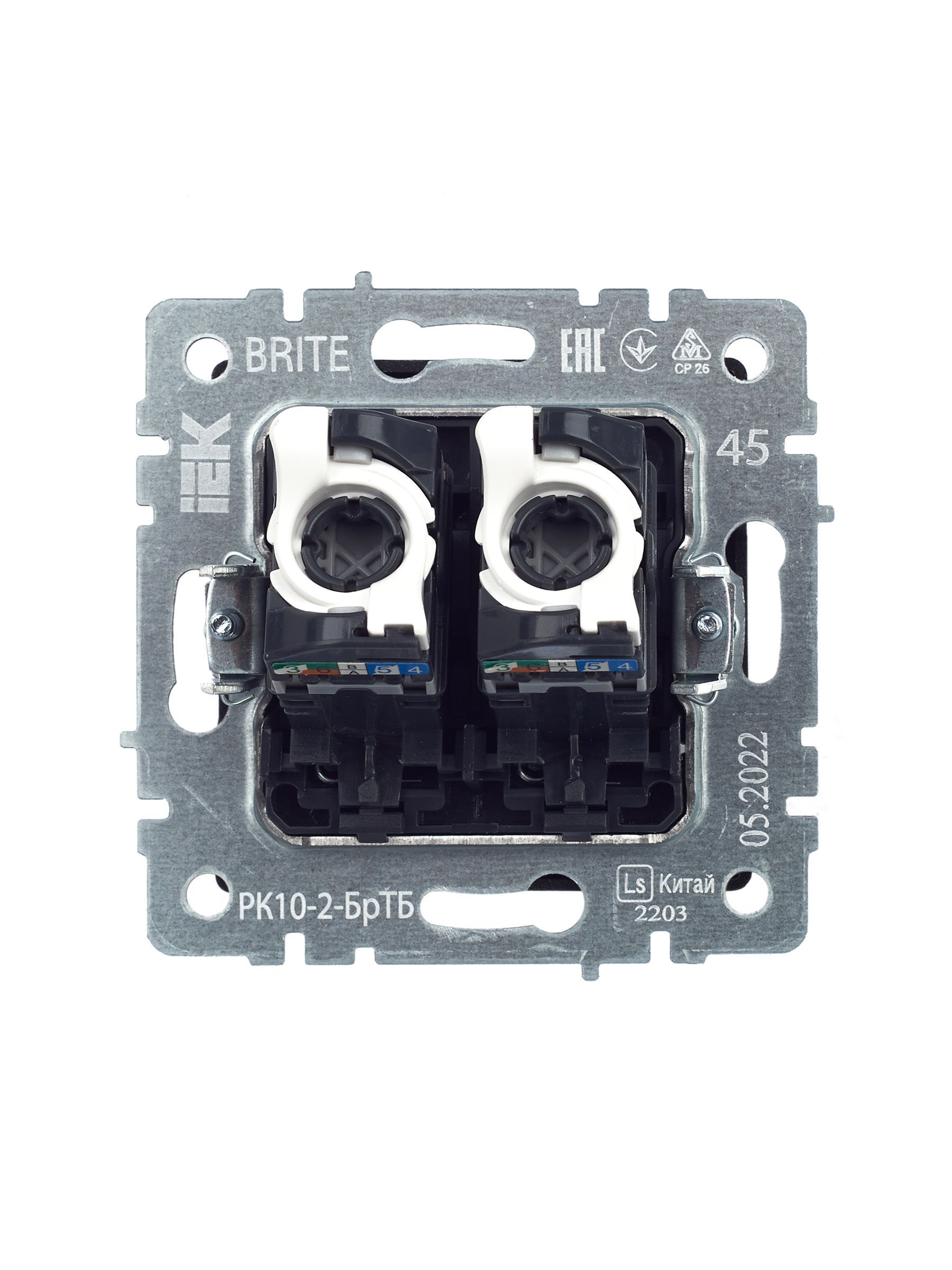 BRITE Розетка компьютерная двойная RJ45 кат.5E РК10-2-БрТБ темная бронза IEK - Фото 8