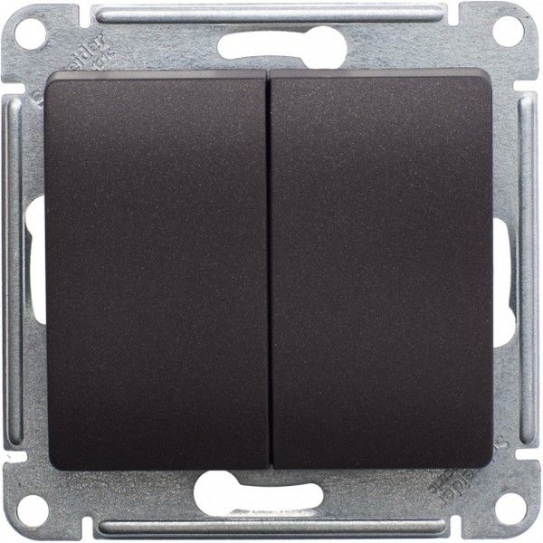 Переключатель проходной 2-кл. СП Glossa 10А IP20 (сх. 6/2) 10AX механизм шоколад. SE GSL000865