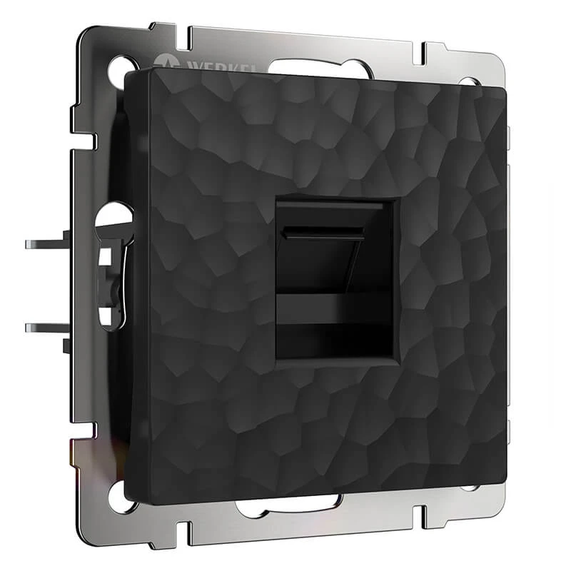 Розетка Ethernet RJ-45 (hammer черный) Werkel