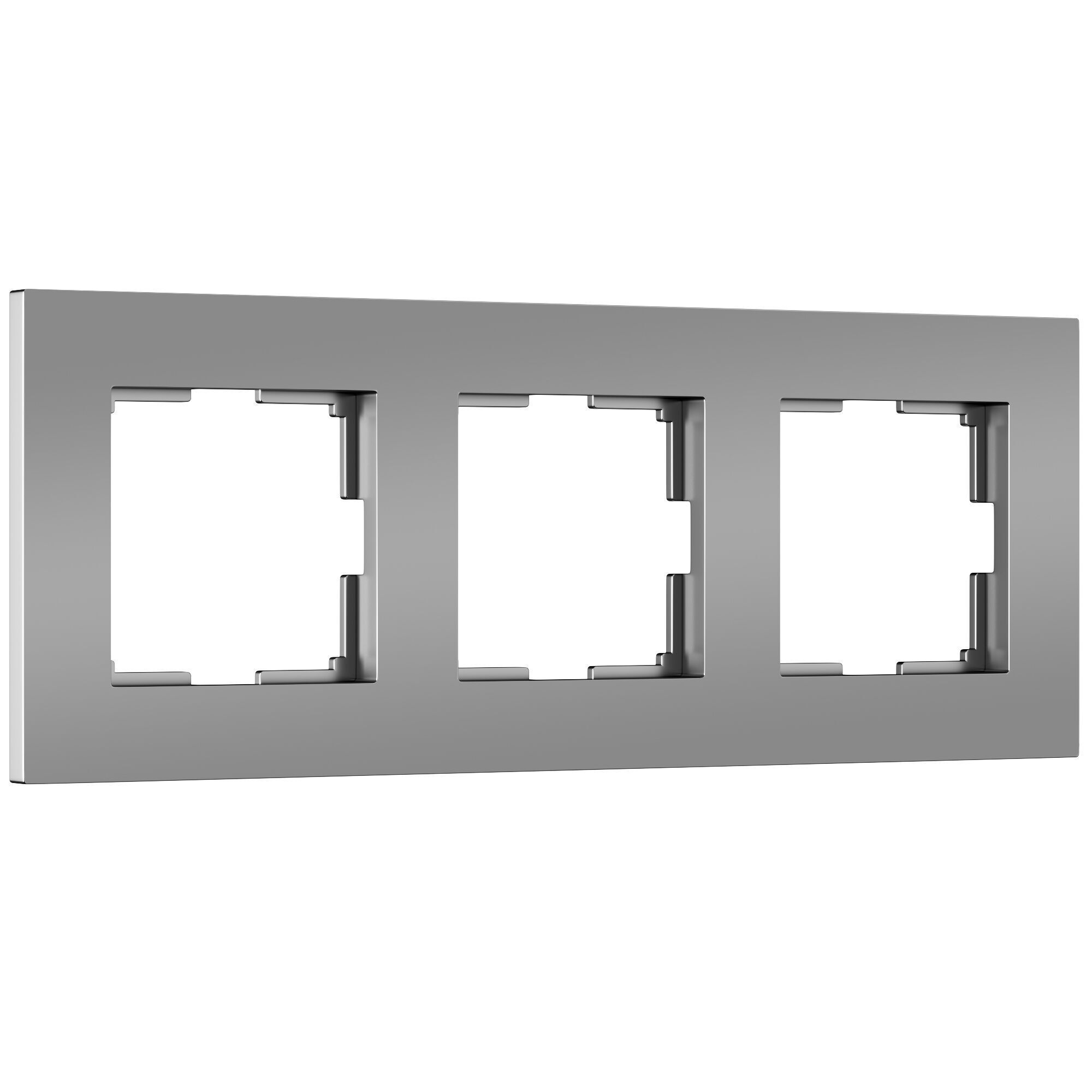 Рамка на 3 поста Slab (серебро матовый) Werkel