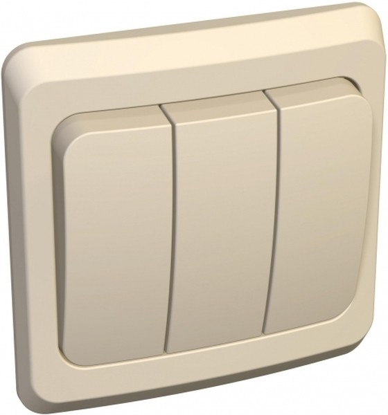 Выключатель 3-кл. СП Этюд 10А IP20 крем. SE BC10-003K - Фото 3