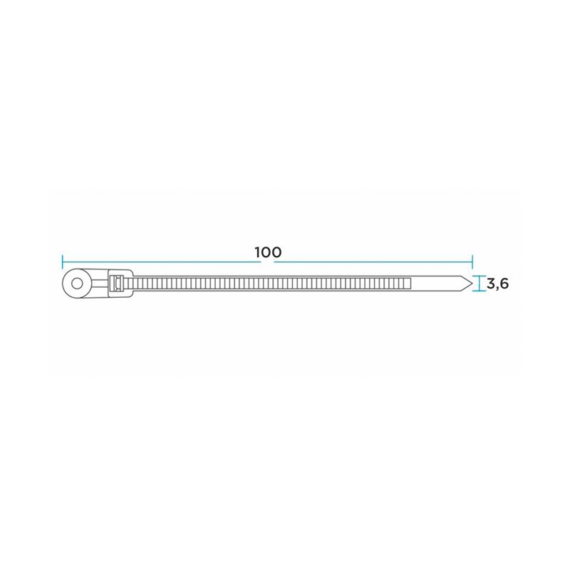 Стяжка нейлоновая под винт 100x3,6мм, черная (100 шт/уп) REXANT - Фото 3