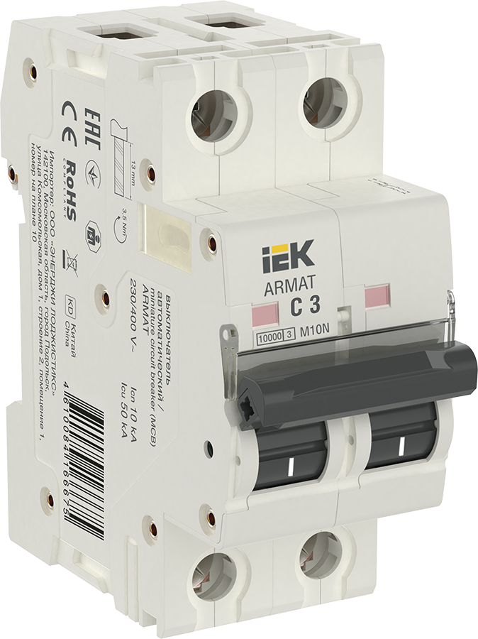 ARMAT Автоматический выключатель M10N 2P C 3А IEK