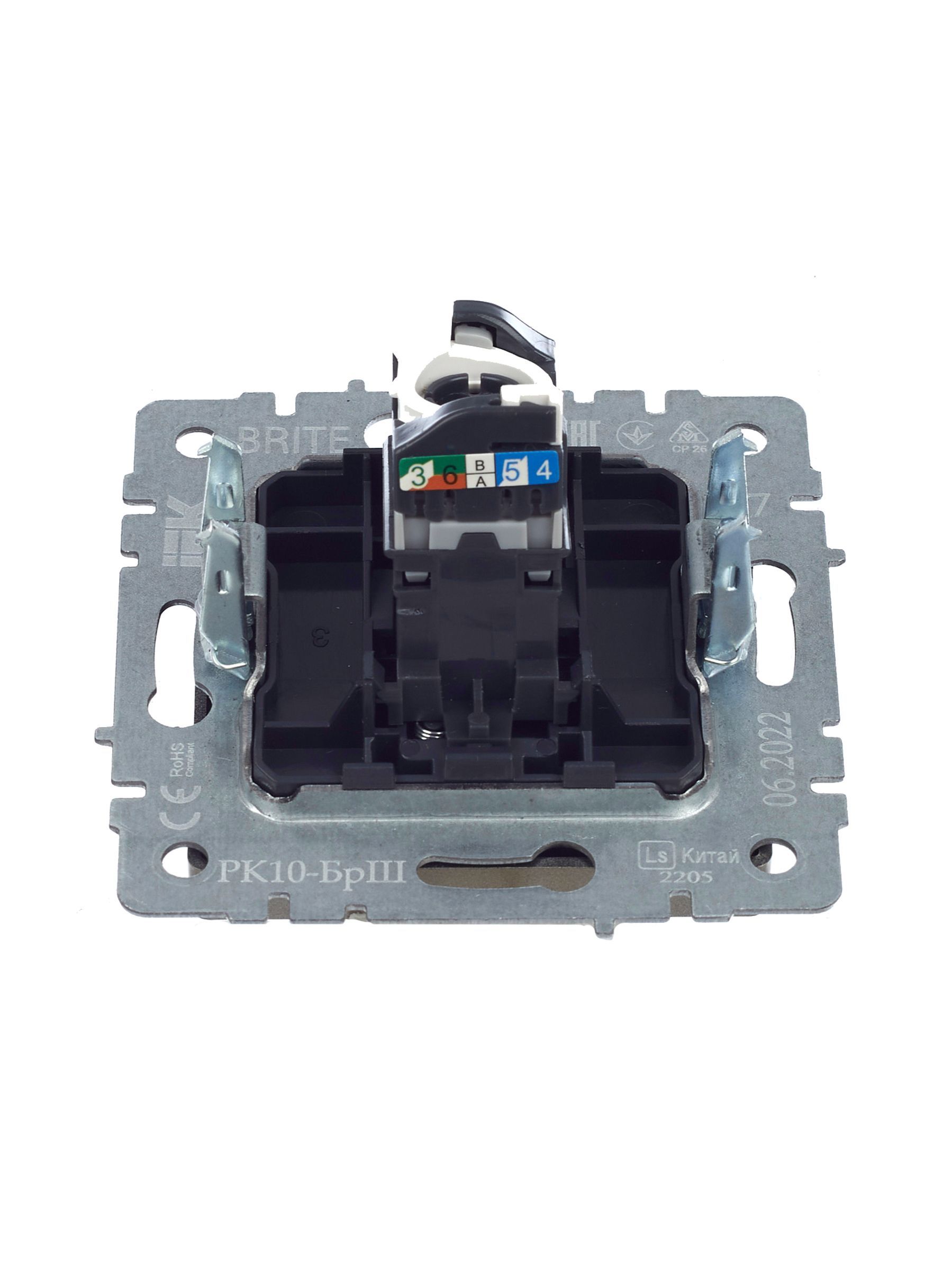 BRITE Розетка компьютерная RJ45 кат.5E РК10-БрШ шампань IEK - Фото 2