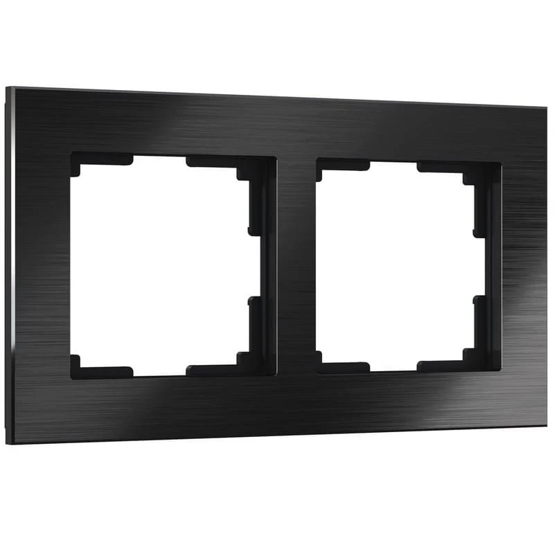 Рамка на 2 поста Aluminium (черный алюминий) Werkel