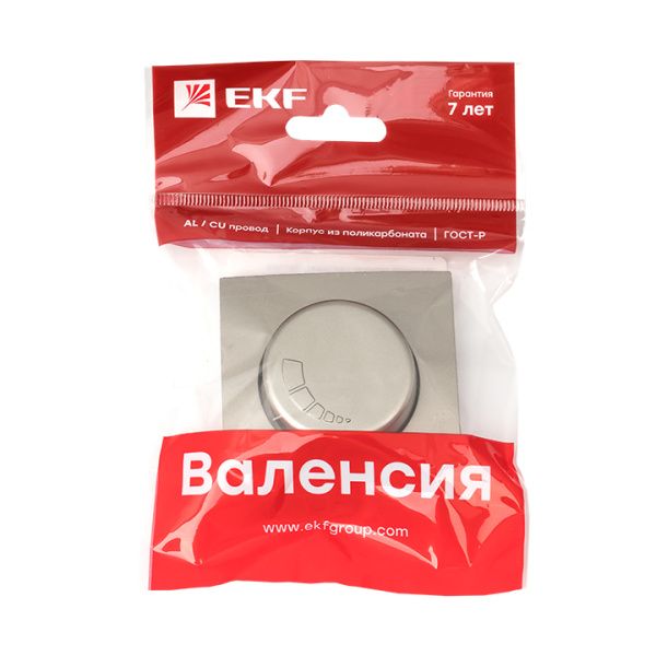 Валенсия лиц. панель светорегулятора 600W 220В кашемир EKF