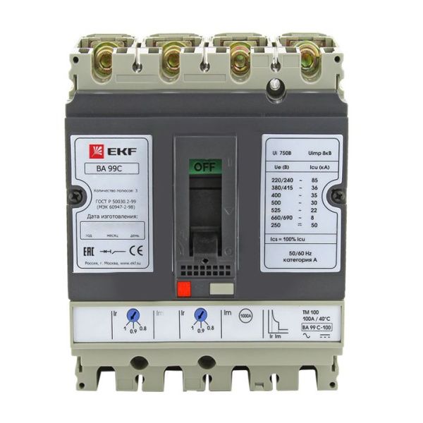 ВА-99C 250/250А 3P+N 45кА EKF
