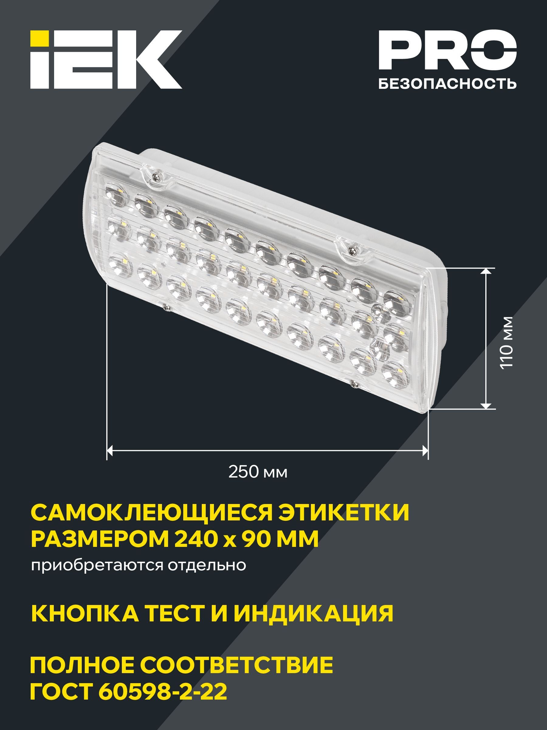 Светильник аварийный ДПА 2105 постоянного действия 4ч IP65 IEK - Фото 3
