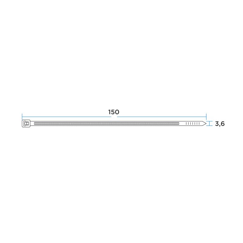 Стяжка кабельная нейлоновая 150x3,6мм, белая (100 шт/уп) REXANT - Фото 3