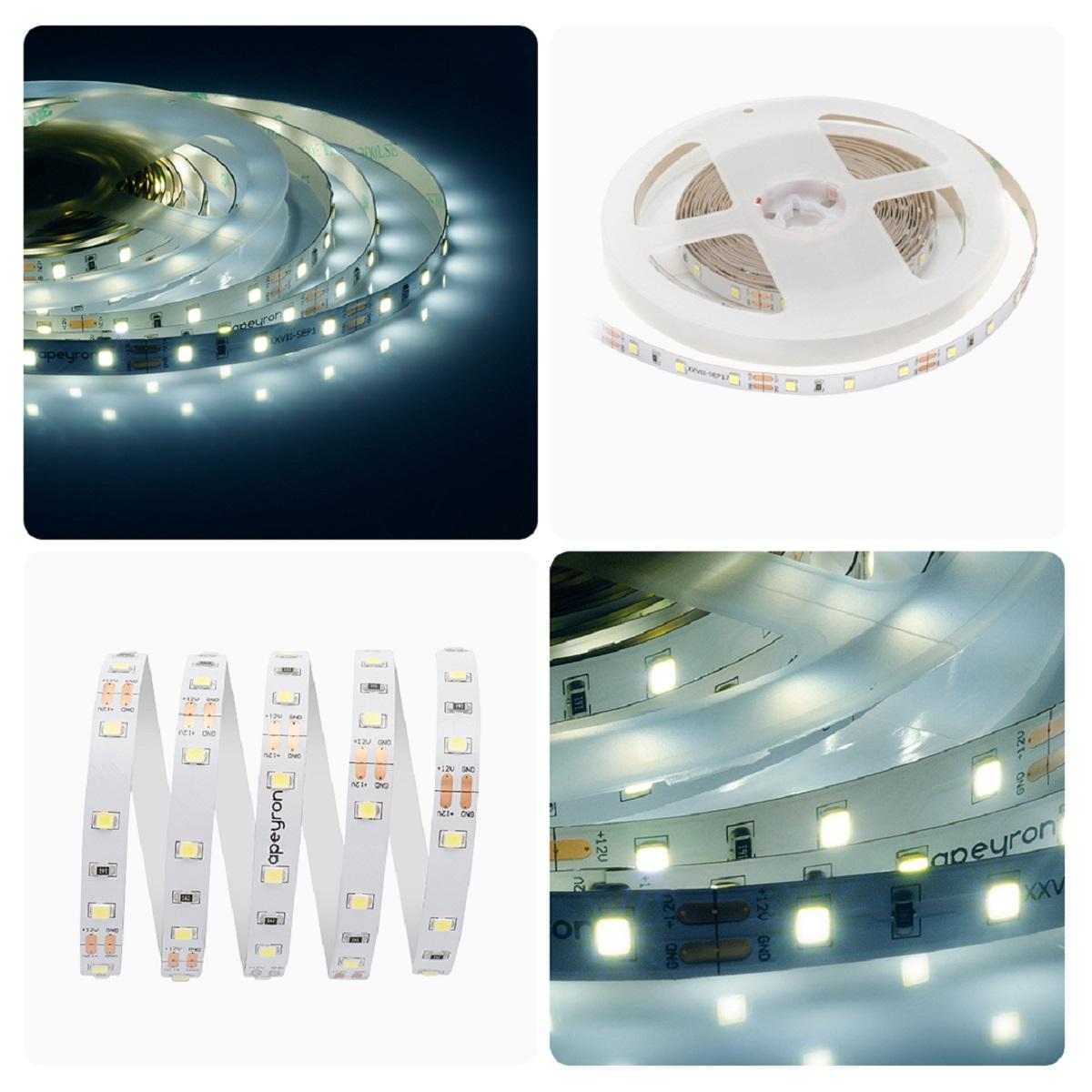 Лента светодиодная СТ smd3528 60д/м 12В 6500К IP20 5м Apeyron - Фото 3