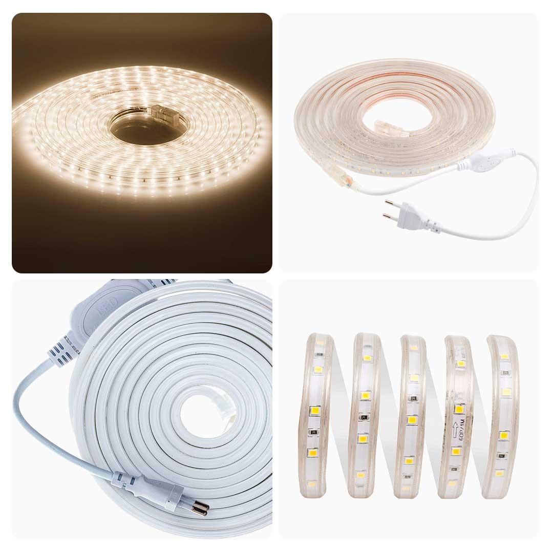 Комплект светодиодной подсветки (лента) smd3528/2835 60д/м 220В 3000К IP65 5м Apeyron - Фото 10