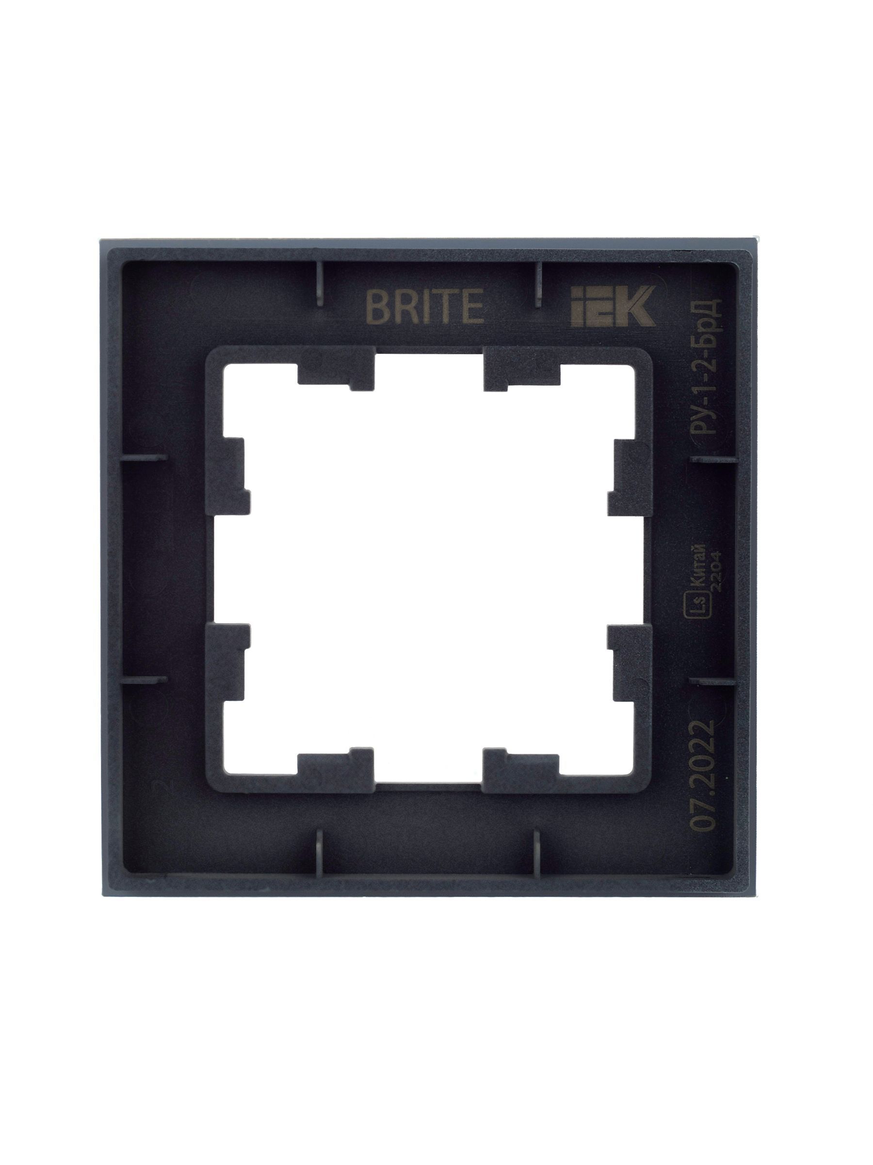 BRITE Рамка 1 -местная РУ-1-2-БрД стекло дымчатый IEK - Фото 4