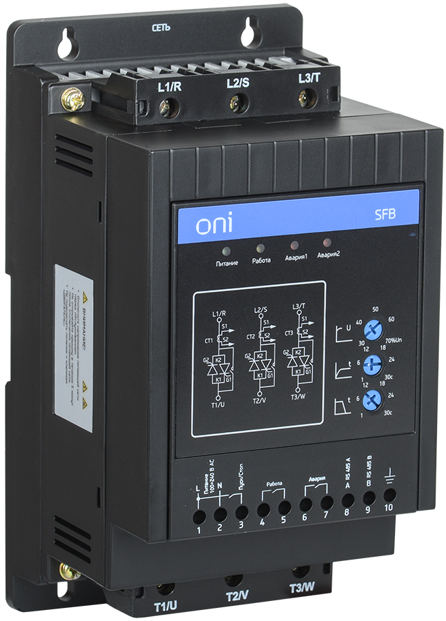 Устройство плавного пуска SFB 3Ф 380В 7,5кВт 15A Uупр 24В Modbus с выкл. ONI