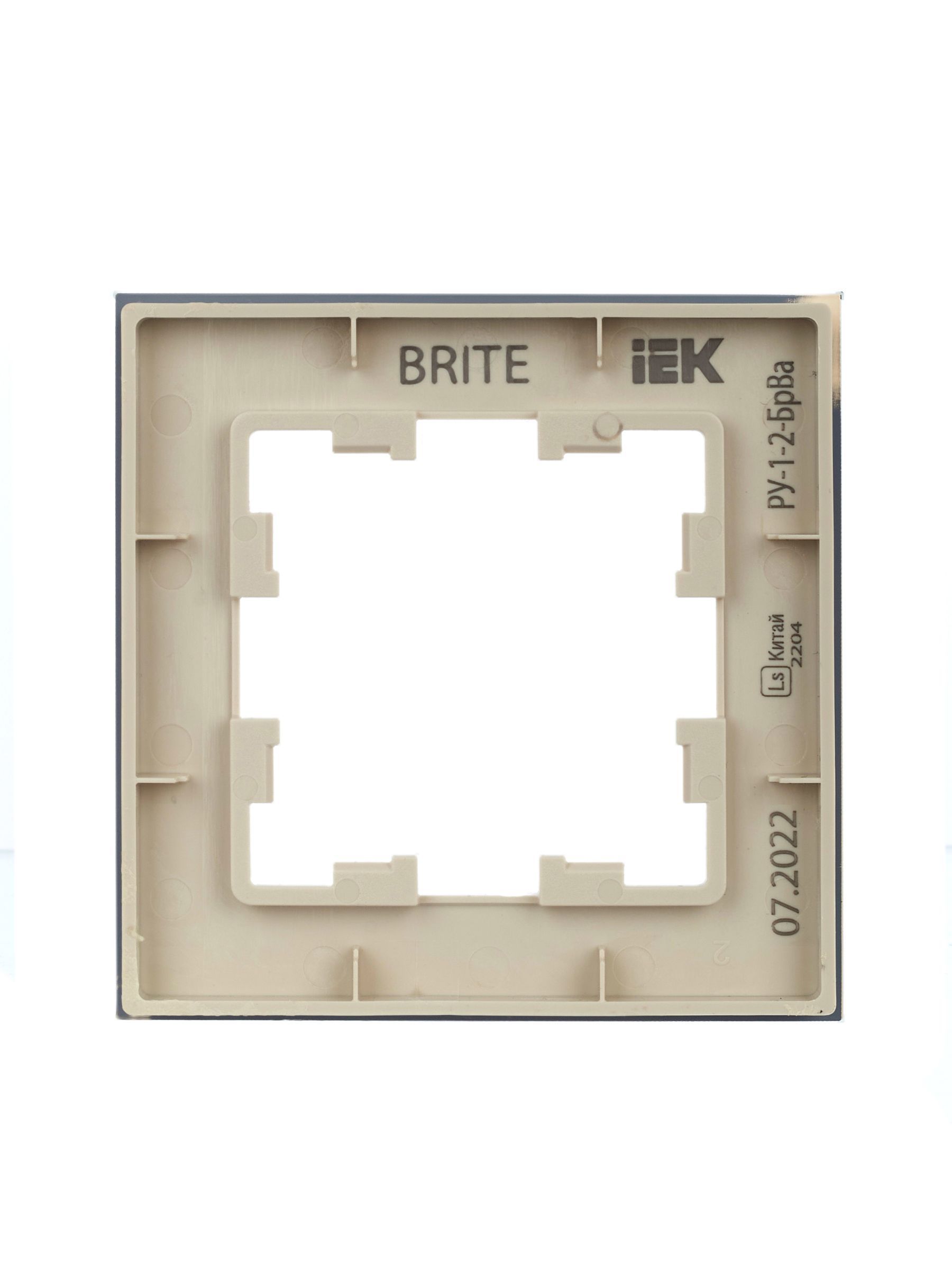 BRITE Рамка 1 -местная РУ-1-2-БрВа стекло ванильный IEK - Фото 4