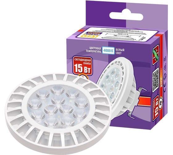 Лампа светодиодная PLED-AR111 15w 4000K 1200Lm G53 185-265V | .5017962 | Jazzway