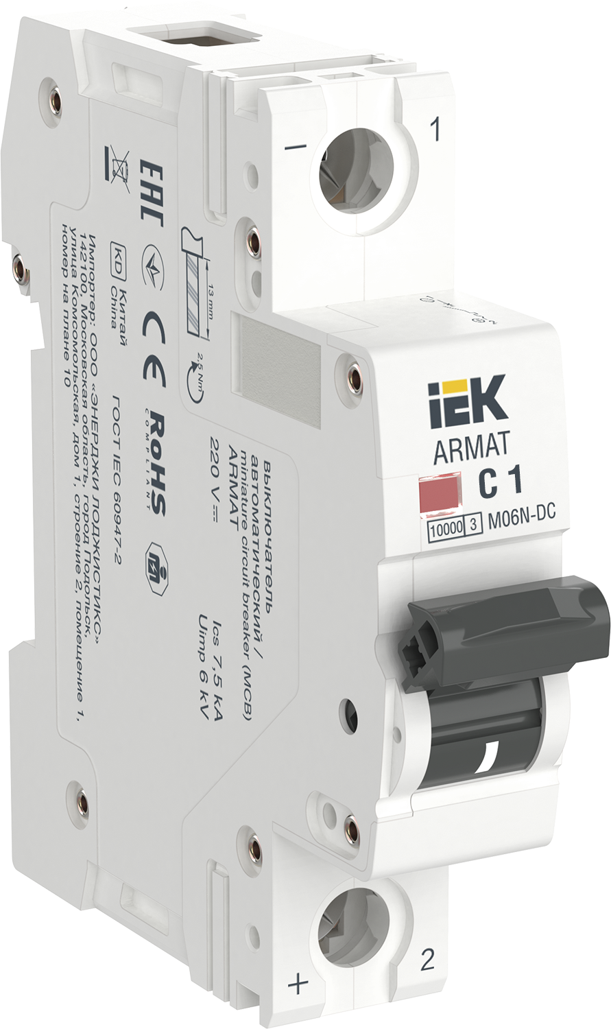 ARMAT Автоматический выключатель M06N-DC 1P C 1А IEK