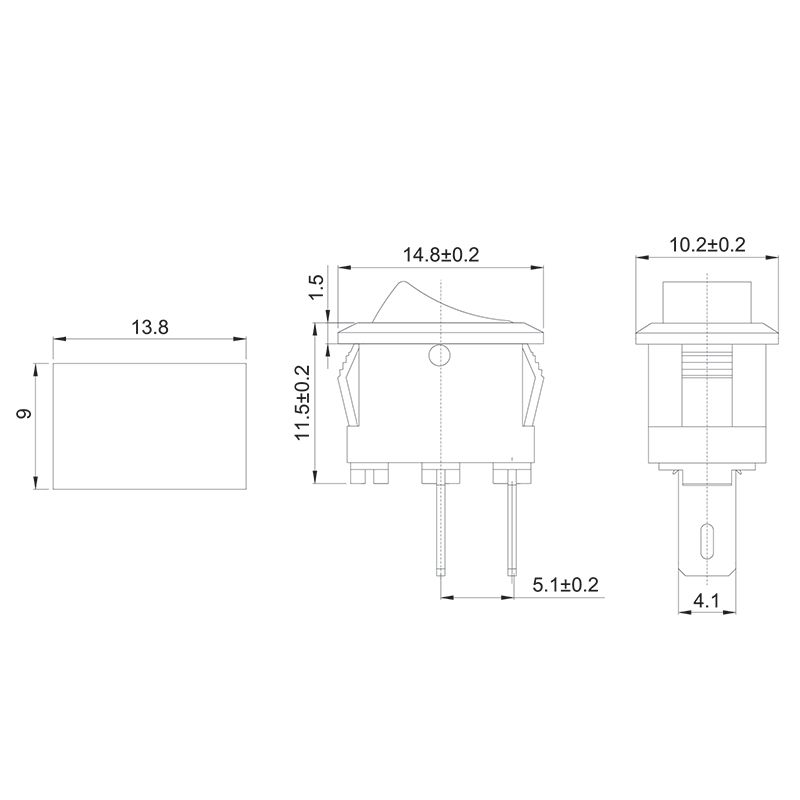 Выключатель клавишный 250V 3А (2с) ON-OFF красный Micro (RWB-101) REXANT - Фото 2