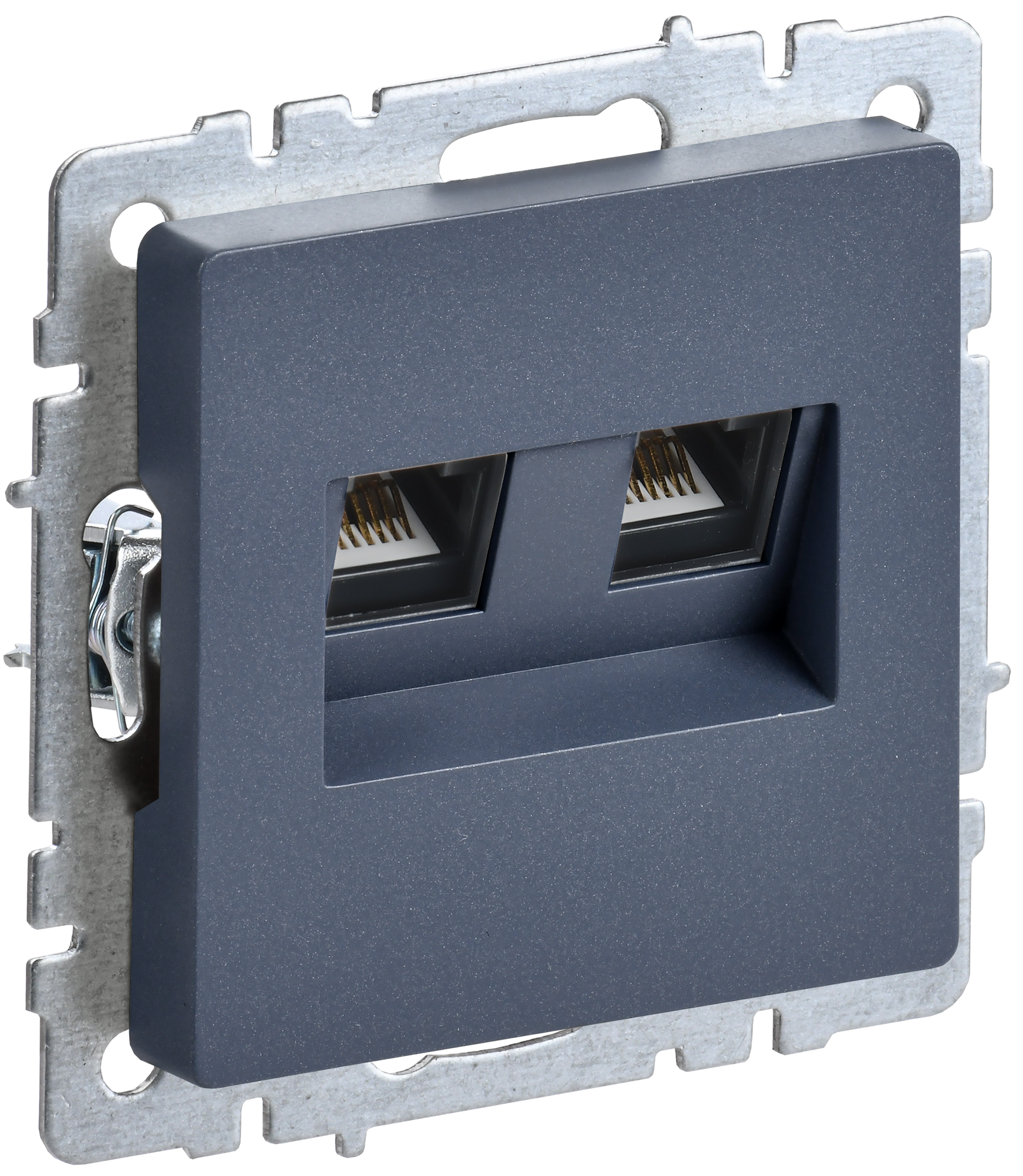 BRITE Розетка компьютерная двойная RJ45 кат.5E РК10-2-БрМ маренго IEK