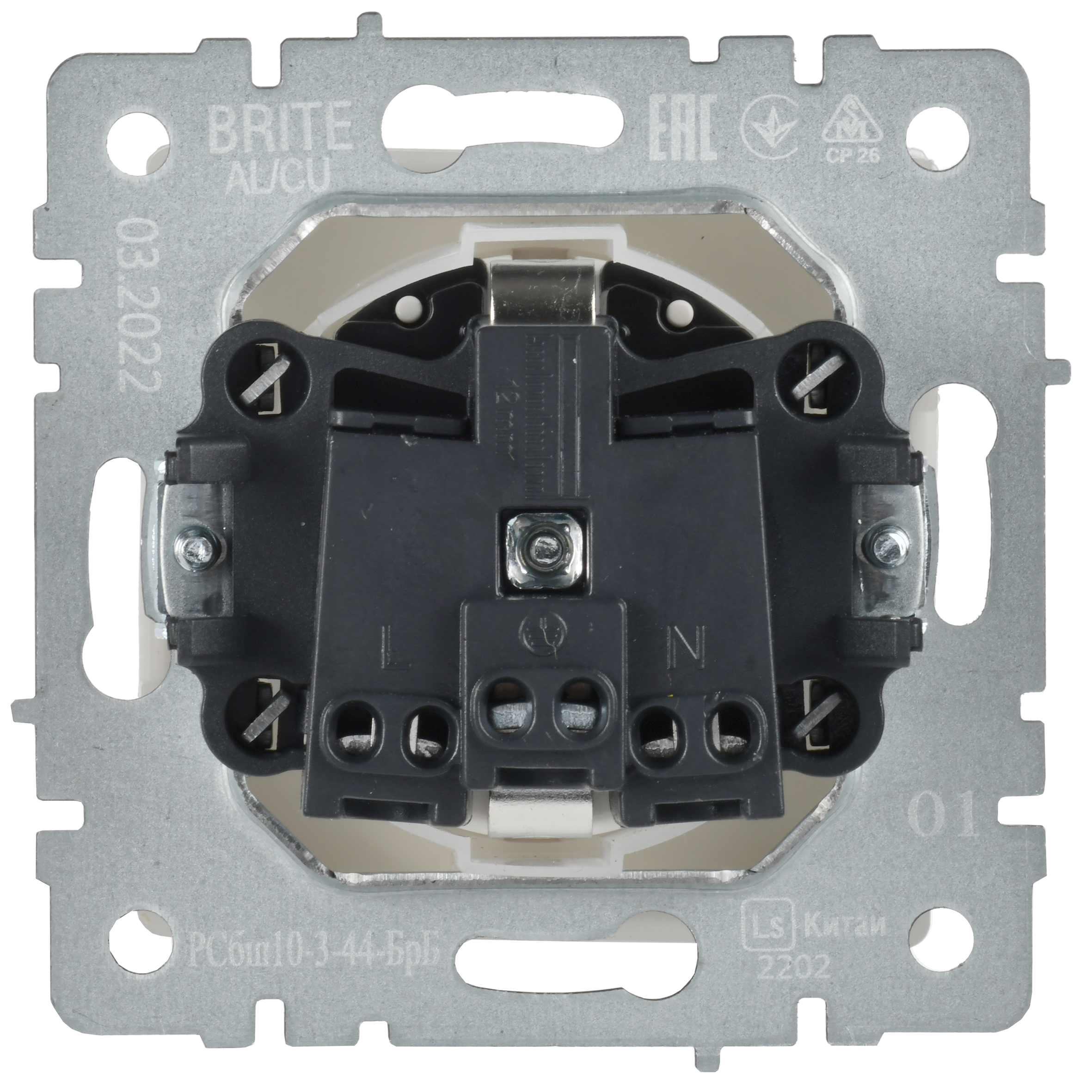 BRITE Розетка 1-местная с заземлением с защитными шторками и крышкой 16А IP44 РСбш10-3-44-БрБ белый IEK - Фото 5