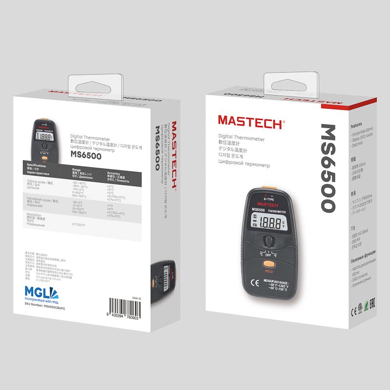 Цифровой термометр MS6500 MASTECH - Фото 3