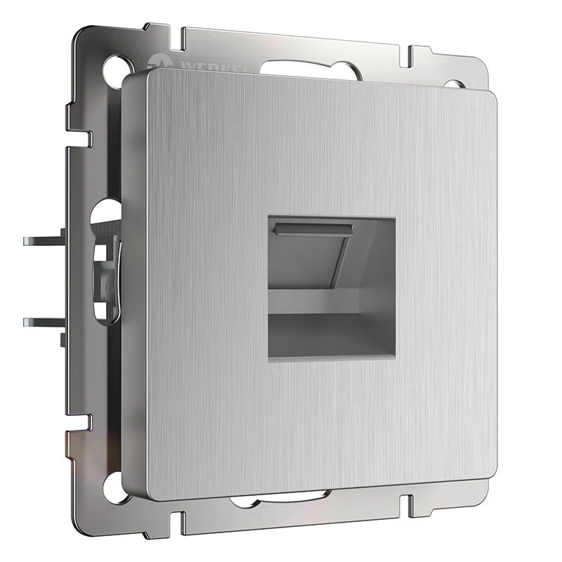 Розетка Ethernet RJ-45 (cеребряный рифленый) Werkel