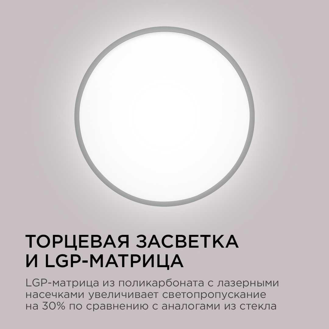 Светильник светодиодный, накладной, SPIN, 28Вт, 230В/50Гц, 2800лм, 4000К, IP40, ø300х25, круг, черны - Фото 6