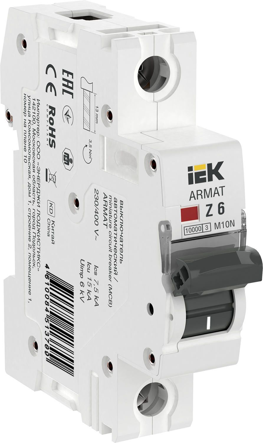 ARMAT Автоматический выключатель M10N 1P Z 6А IEK
