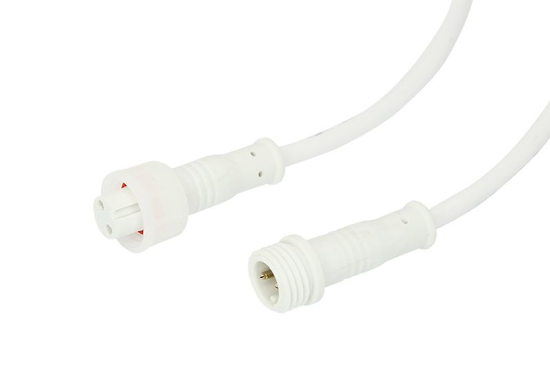 Соединительный кабель (2pin) герметичный (IP67) 2х0.35 мм² белый REXANT - Фото 2