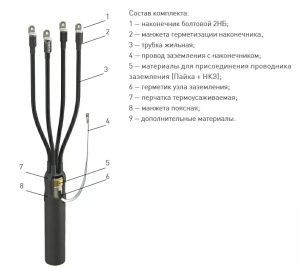 Муфта кабельная ПКВттп(Б)-4х(70-120)-1  Комплект с болтовыми наконечниками  TP20724