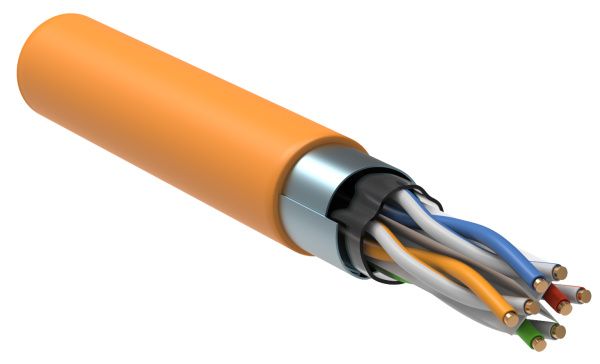 ITK Витая пара F/UTP кат.6 4х2х23AWG solid LSZH нг(А)-HF оранжевый (305м)