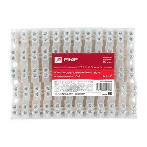 Колодка клеммная полиэтилен 1,5-6(10) мм2 10А 12 секций EKF - Фото 6